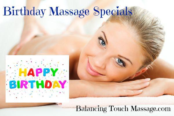 Birthday massage specials.