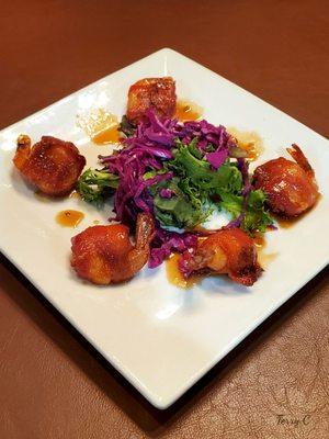 Bacon Wrapped Bourbon Shrimp Appetizer