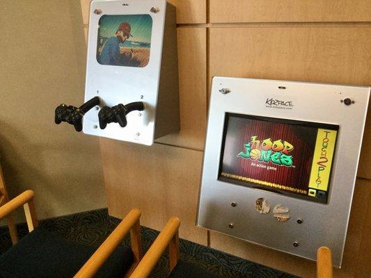 Video games in the lobby at Pacific Pediatric Dentistry in San Luis Obispo.