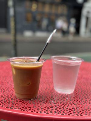 Iced coffee outside