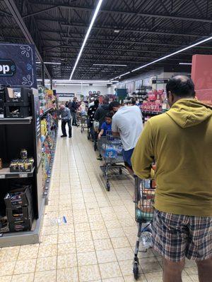 Milford - lines to the back of the store. One register. The line was longgggggg and people weren't