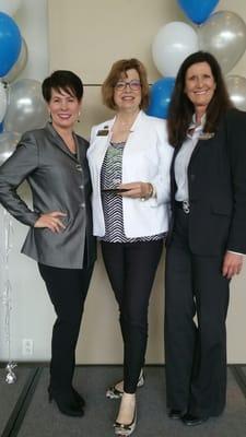 Charlotte Sears, our CB President, Beth Pound, my CB Broker and manager of my top CB office...I enjoy receiving awards.