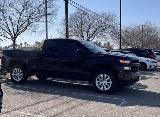 Silverado with 35% nanotech window tint. (Rear window already had some tint so it's a little darker than front)