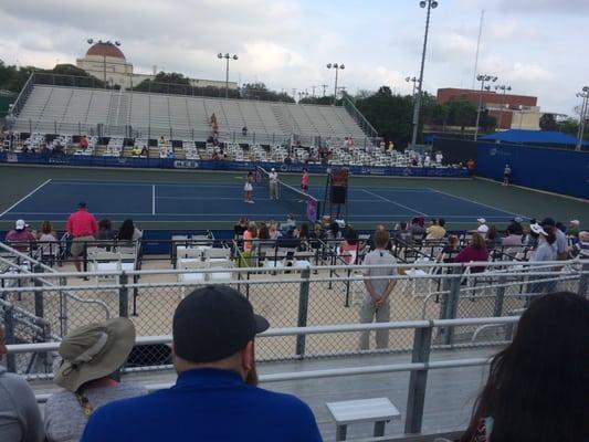 Women's single match waiting to start