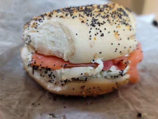 Everything bagel with lox