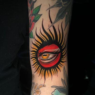 Custom Neotraditional eye tattoo.