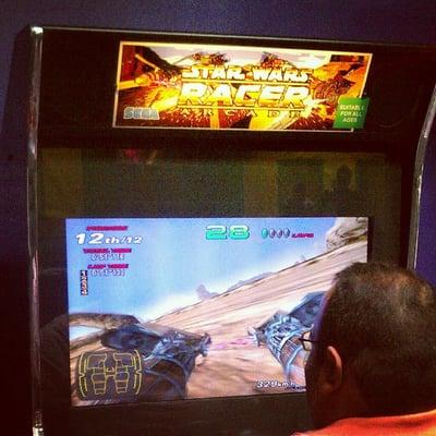 Me having fun playing StarWars Racer Arcade.