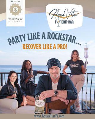 "Party like a Rockstar...and recover like a Pro" with Dr. D & our team. We have what you need to feel your best from hangovers to layovers!