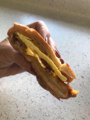 Egg, bacon& cheese croissant sandwich