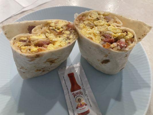 Breakfast burrito w/ bacon