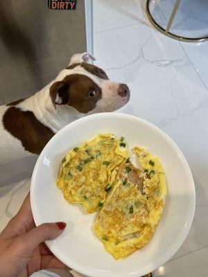 Turnip cake w green onion eggs