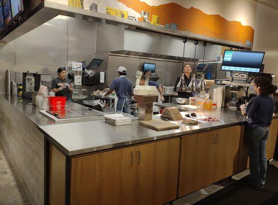 Partial view of the kitchen preparation area