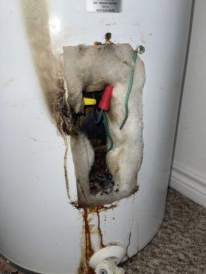 Pictures of my unit--this is our hot water heater ( what your looking at are burnt elements - almost 4months later, no solution