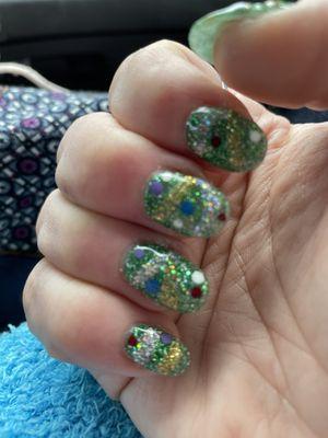 My Christmas tree nails!