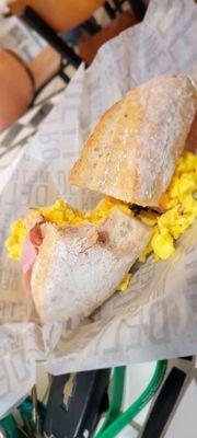 Breakfast baguette with Ham