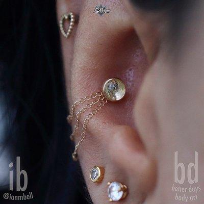 Healed Conch Piercing by Ian!