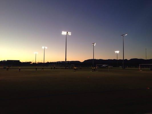 Nice night for soccer.