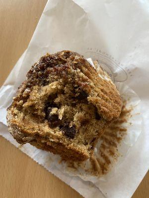 Coffee cake chocolate chip muffin