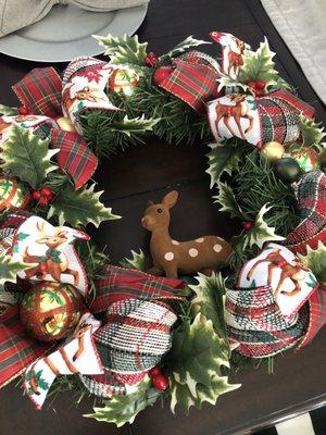 Vintage reindeer wreath