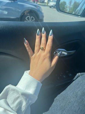 Chrome metallic nails