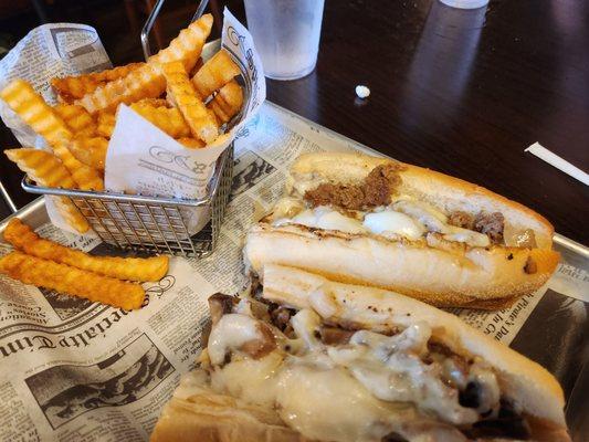 Cheesesteak and fries