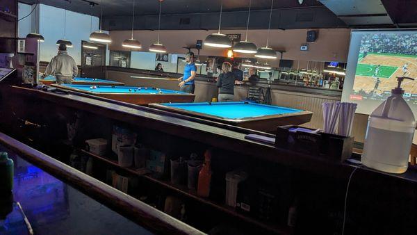 The pool tables