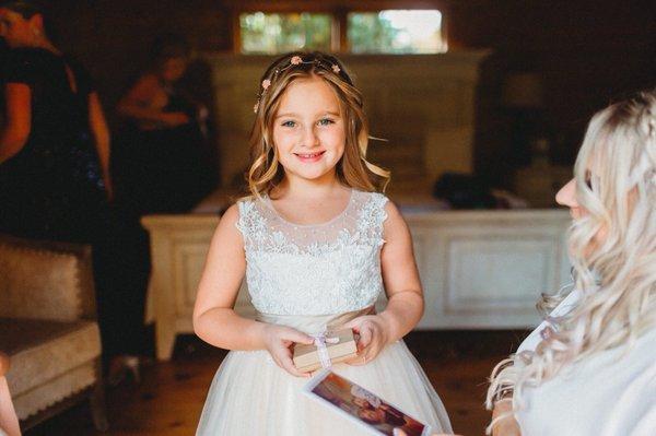 Flower girl hair styled by Val