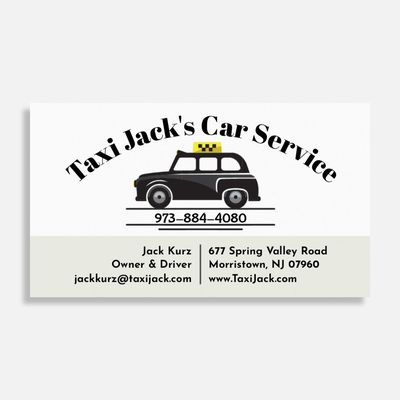 Taxi Jack's Business Card