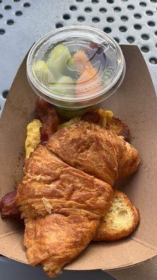 Breakfast croissant sandwich