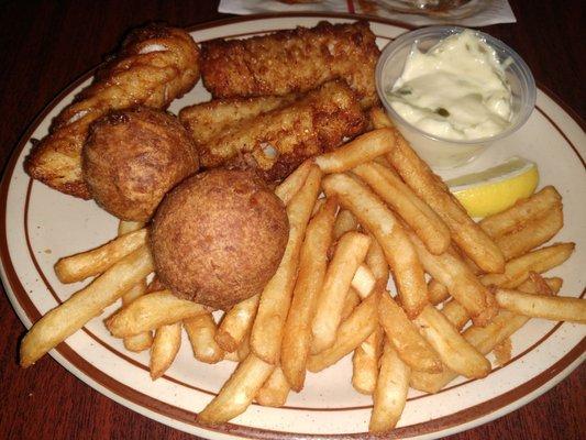 Friday Fish Fry - All you can eat - Haddock , fries,  dinner salad , awesome homemade beans , corn fritters , The Cabin Bar & Grill