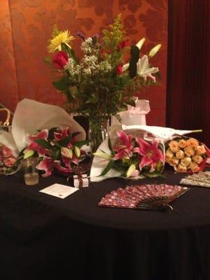 Beautiful flowers on top of the lobby piano!