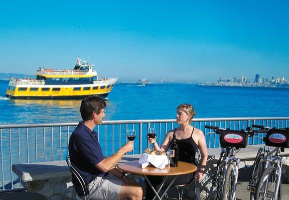 A glass of wine in Sausalito before taking the ferry back