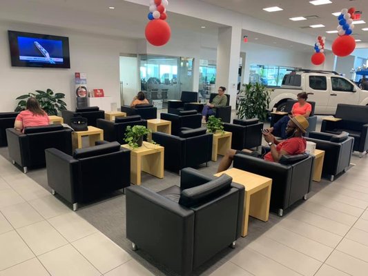 Customer waiting area.