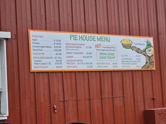 Pie House Menu