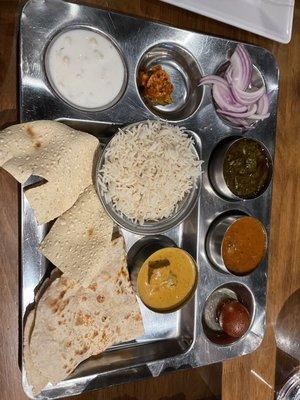 Punjabi ThalI Dinner (Available 5pm - Close) and weekend all day