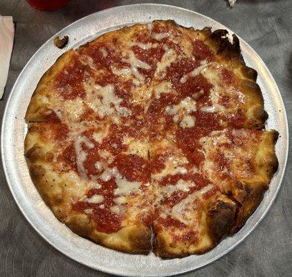 Plain Tomato Pie Personal - crispy and tasty crust/cheese.  Tomato was a little bland but I still enjoyed this pie!