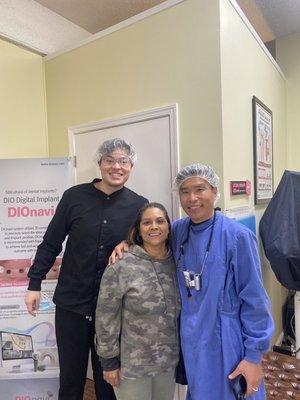 Dr. HA, Alex and a very HAPPY PATIENT!