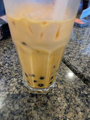 Thai Ice tea with boba (extra cost for boba)