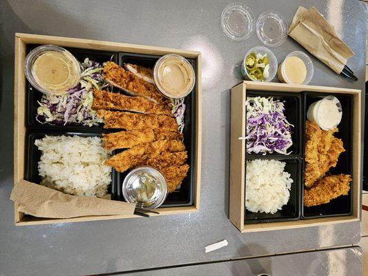 Signature donkatsu (left) seafood donkatsu (right).