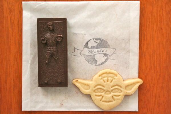 Hans Solo Chocolate and a Yoda cookie for May the Fourth be with you. 2012