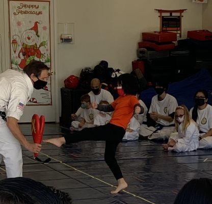 My son's first day doing karate!