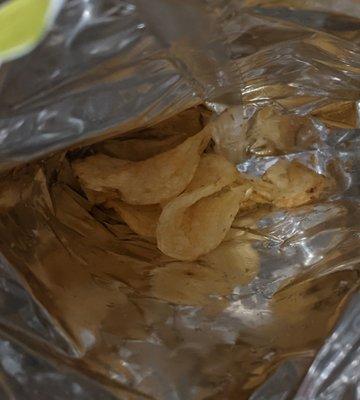 Really? 3 chips in a bag? I was afraid to eat them for fear someone else ate the others. What a joke.