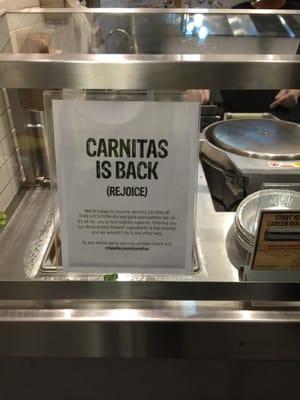 Start of The Food Line & Carnitas is Back!