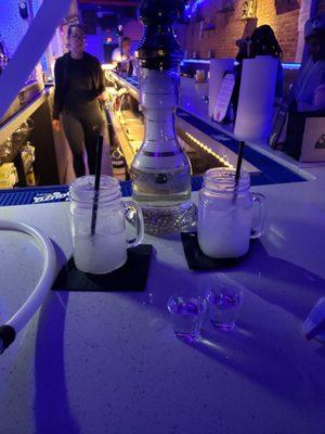 PINEAPPLE HEAD HOOKAH & DRIVE ME COCO COCKTAIL.