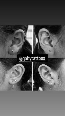 Kids ear lobes on top Second lobes on the bottom