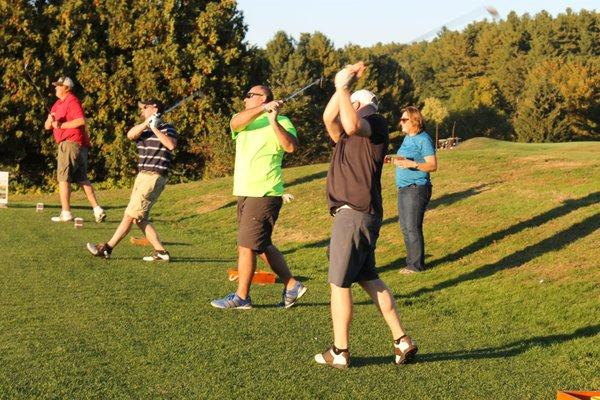 Golfers at the Wide Open Tournament