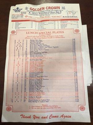 Menu - Front