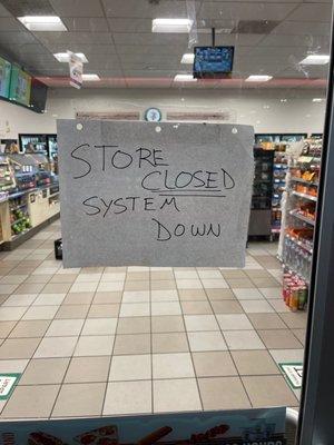 This store ADVERTISES BEING OPEN 24/7, yet their "system is down" Every single night after midnight.