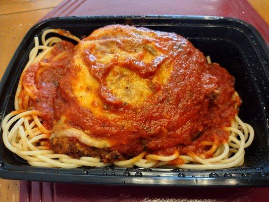 Veal parmesan, take out