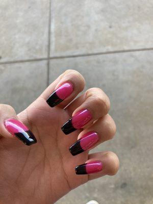 pink and black french tip